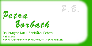 petra borbath business card
